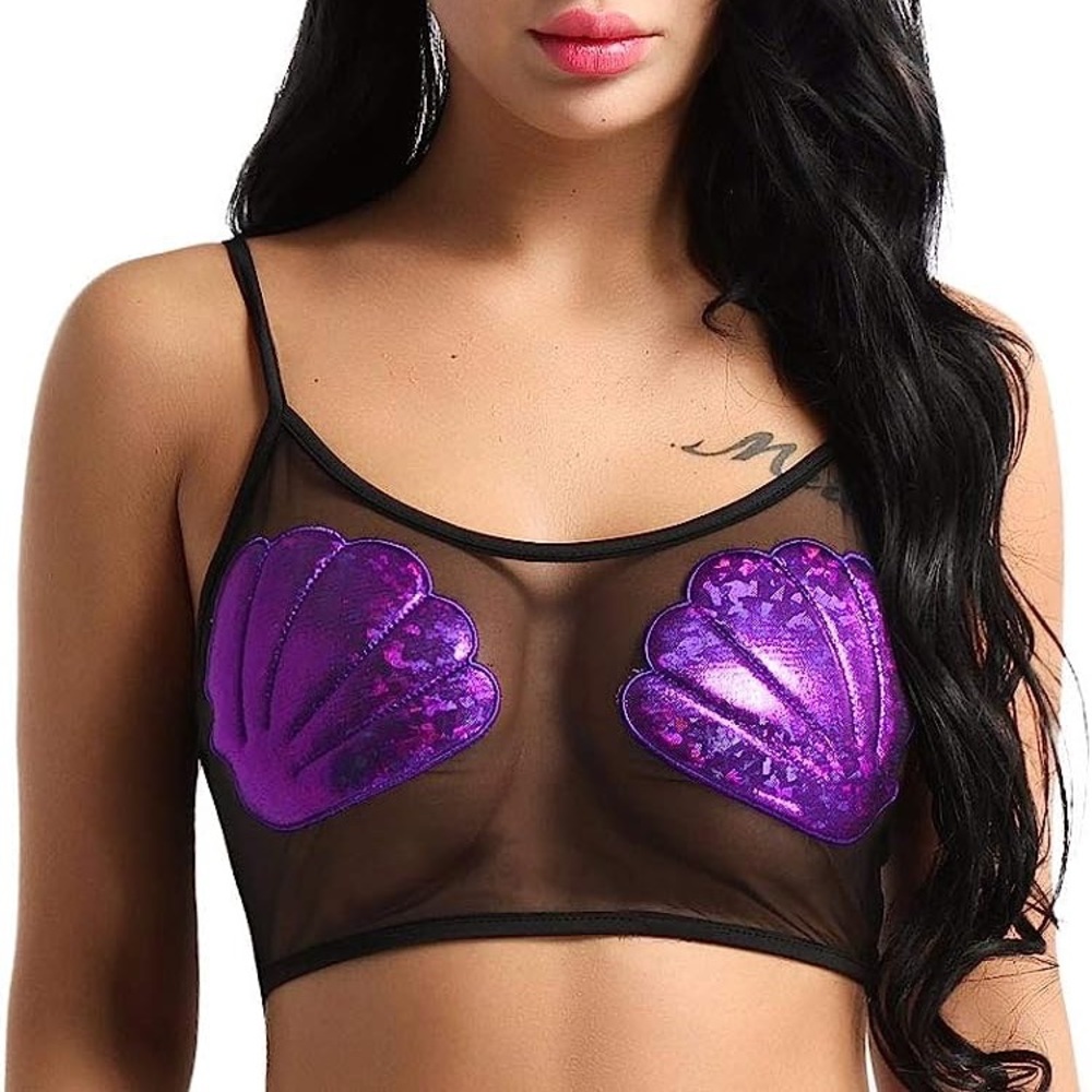 iheartraves mermaid mesh crop top